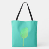 Neon groene bloemige tulp abstract teal cadeau draagtas (Achterkant)