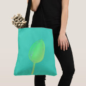 Neon groene bloemige tulp abstract teal cadeau draagtas (Dichtbij)