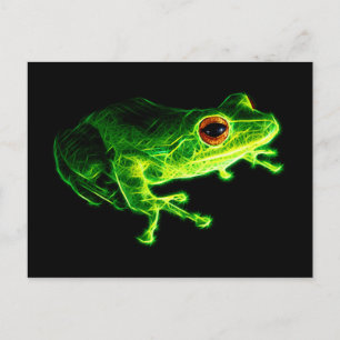 Neon Groene Elektrische Boomkikker - Gloeiend Dier Briefkaart