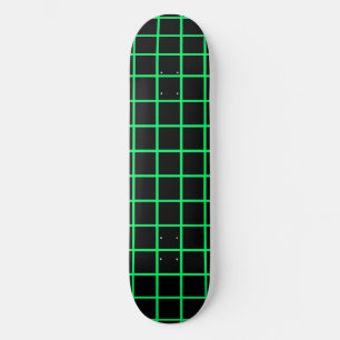 Neon groene en zwarte raster skateboard deck