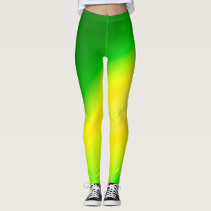 Neon Groene/gele Gradient Ombre Leggings