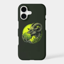 Neon groene hoornen beest telefoonhoesje