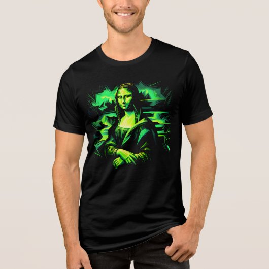 Neon groene kleur Mona Lisa Tri-Blend Shirt (Voorkant)