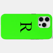 Neon Groene Monogram Initiaal Naam Aangepaste Kleu Case-Mate iPhone Case (Achterkant (horizontaal))