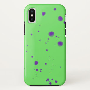 Neon Groene Paarse Splotches iPhone X Hoesje