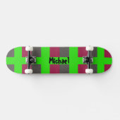 Neon Groene Preppy Skateboard Gesimuleerde Rood Gr (Horizontaal)