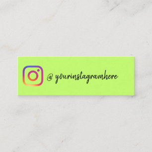 Neon groene social media influencer Instagram Mini Visitekaartje