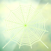 Neon groene spinnenweb Halloween decoratie Raamsticker (Vel 3)
