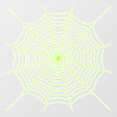 Neon groene spinnenweb Halloween decoratie Raamsticker (Vel)