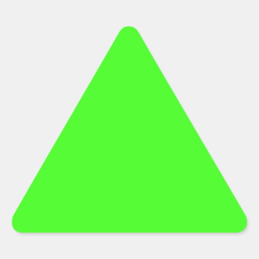 Neon Groene Stevige Kleur | Klassiek Driehoek Sticker (Voorkant)