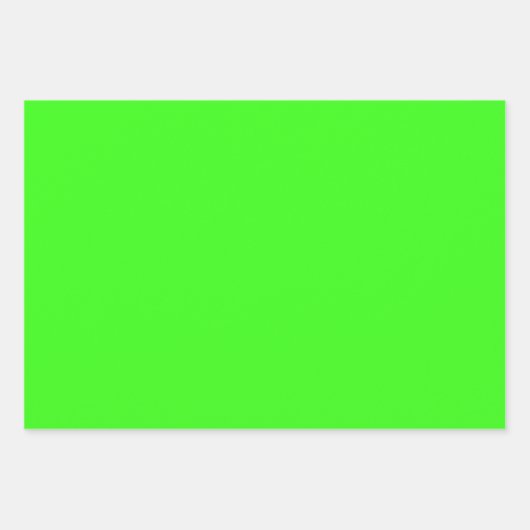 Neon Groene Stevige Kleur | Klassiek | Elegant Inpakpapier Vel (Voorkant 3)