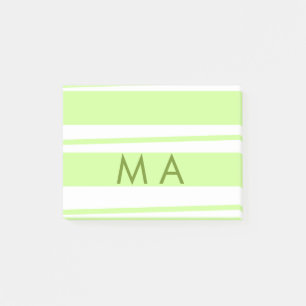 Neon groene strepen Griekse patroon letter monogra Post-it® Notes