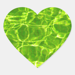 Neon Groene Waterpatronen Achtergrond Leeg Modern Hart Sticker