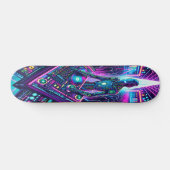 "Neon Groove: Cyber DJ Skateboard (Horizontaal)