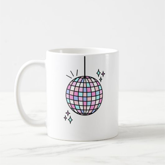 Neon Groovy Disco Ball Koffiemok (Links)