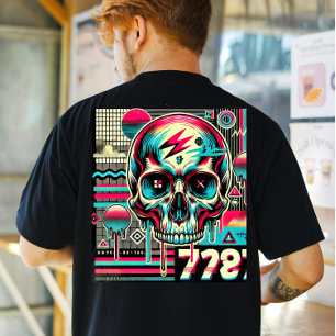 Neon Grunge Skull T-shirt