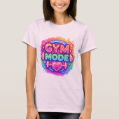 Neon Gym Mode – Rainbow Fitness Splash met hart T-shirt (Voorkant)