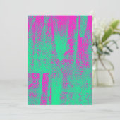 Neon Halftone Grunge Texture Blank Invitation Kaar Kaart (Staand voorkant)