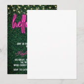 Neon Hallo 40th Birthday Party Invitation Kaart (Voorkant / Achterkant)