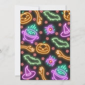 Neon Halloween Baby shower Kaart (Achterkant)