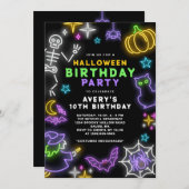 Neon Halloween Jongens 10e Verjaardag Kostuum Fees Kaart (Voorkant / Achterkant)