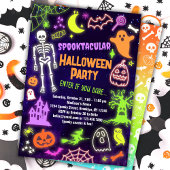 Neon Halloween Party Invitation Spooktacular