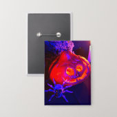 Neon Halloween pompoenen Button (Voorkant / Achterkant)