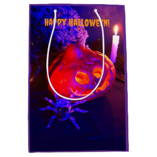 Neon Halloween pompoenen Medium Cadeauzakje