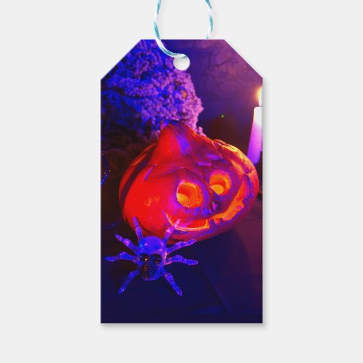 Neon Halloween pumpkins Cadeaulabel (Voorkant)