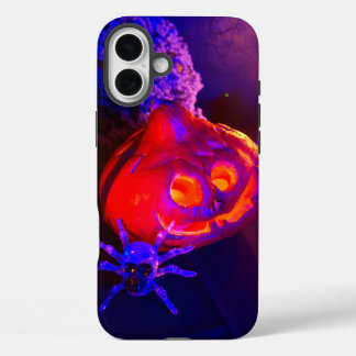 Neon Halloween pumpkins iPhone 16 Plus Hoesje