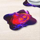 Neon Halloween pumpkins Kartonnen Onderzetters (Gekanteld)