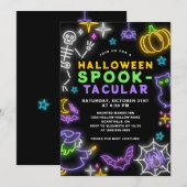 Neon Halloween Spooktacular Kaart (Voorkant / Achterkant)