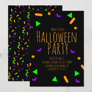 Neon Halloween Strooideeën Verjaardagsfeest Evenem Kaart