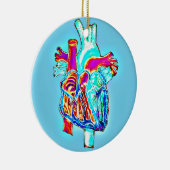 Neon Hand Drawn Anatomical Heart Keramisch Ornament (Rechts)