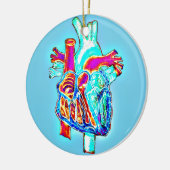 Neon Hand Drawn Anatomical Heart Keramisch Ornament (Links)