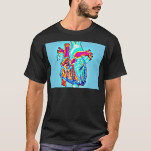 Neon Hand Drawn Anatomical Heart T-shirt