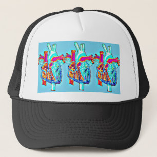 Neon Hand Drawn Anatomical Heart Trucker Pet