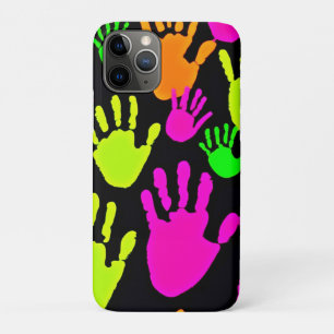 Neon handafdruk graffiti patroon iPhone 11 pro hoesje