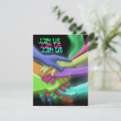 NEON HANDS "JOIN US" GRADUATION ARTITY INVITATION KAART (Staand voorkant)