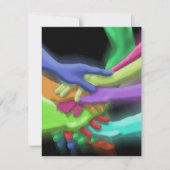 NEON HANDS STACKED BIRTHDAY PARTY & ANY INVITATION KAART (Voorkant)