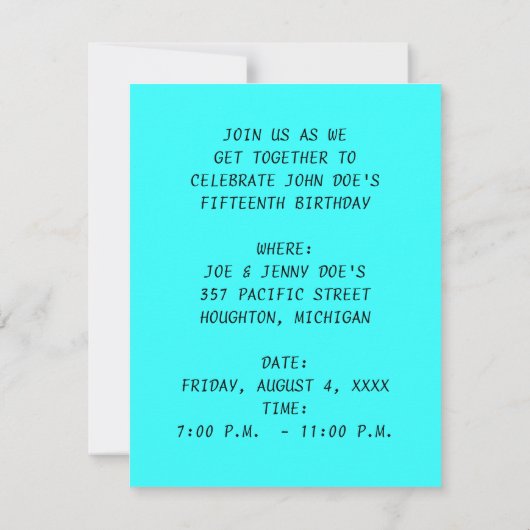 NEON HANDS STACKED BIRTHDAY PARTY & ANY INVITATION KAART (Achterkant)