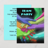 NEON HANDS STACKED GET-SATHER ARTIJ INVITATION KAART (Voorkant / Achterkant)