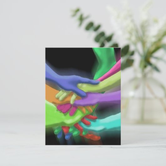 NEON HANDS STACKED SWEET SIXTEEN ARTIJ INVITATIE KAART (Staand voorkant)