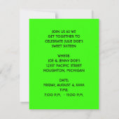 NEON HANDS STACKED SWEET SIXTEEN ARTIJ INVITATIE KAART (Achterkant)