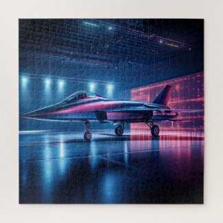 Neon Hangar Jet - Cyberpunk Puzzel