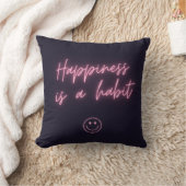 Neon Happiness is een Habit Art Kussen (Deken)