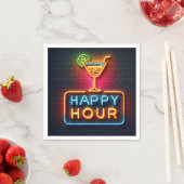 Neon Happy Hour Sign Servet (Insitu)