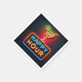 Neon Happy Hour Sign Servet (Hoek)