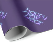 Neon Happy Nieuwjaar Cadeaupapier (Rol Hoek)