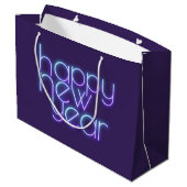 Neon Happy Nieuwjaar Groot Cadeauzakje (Achterkant Gekanteld)